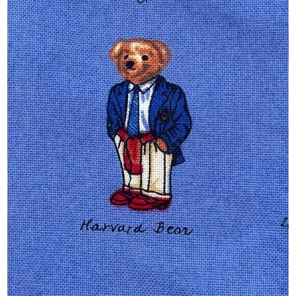 POLO Ralph Lauren Boys Size XL Oxford Button Down Harvard Bear Preppy Print EUC - Picture 5 of 13